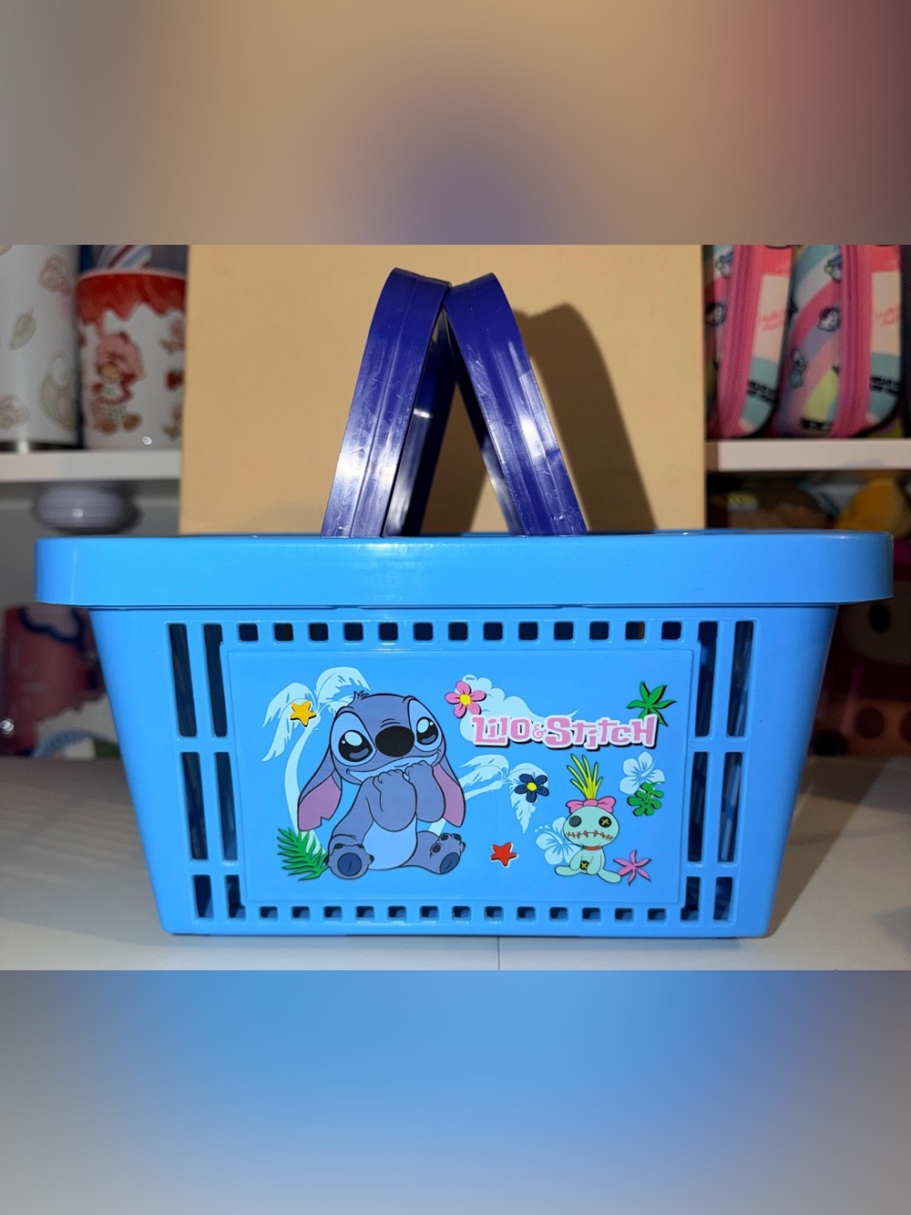 🌊NWOT Stitch Blue Shopping Basket